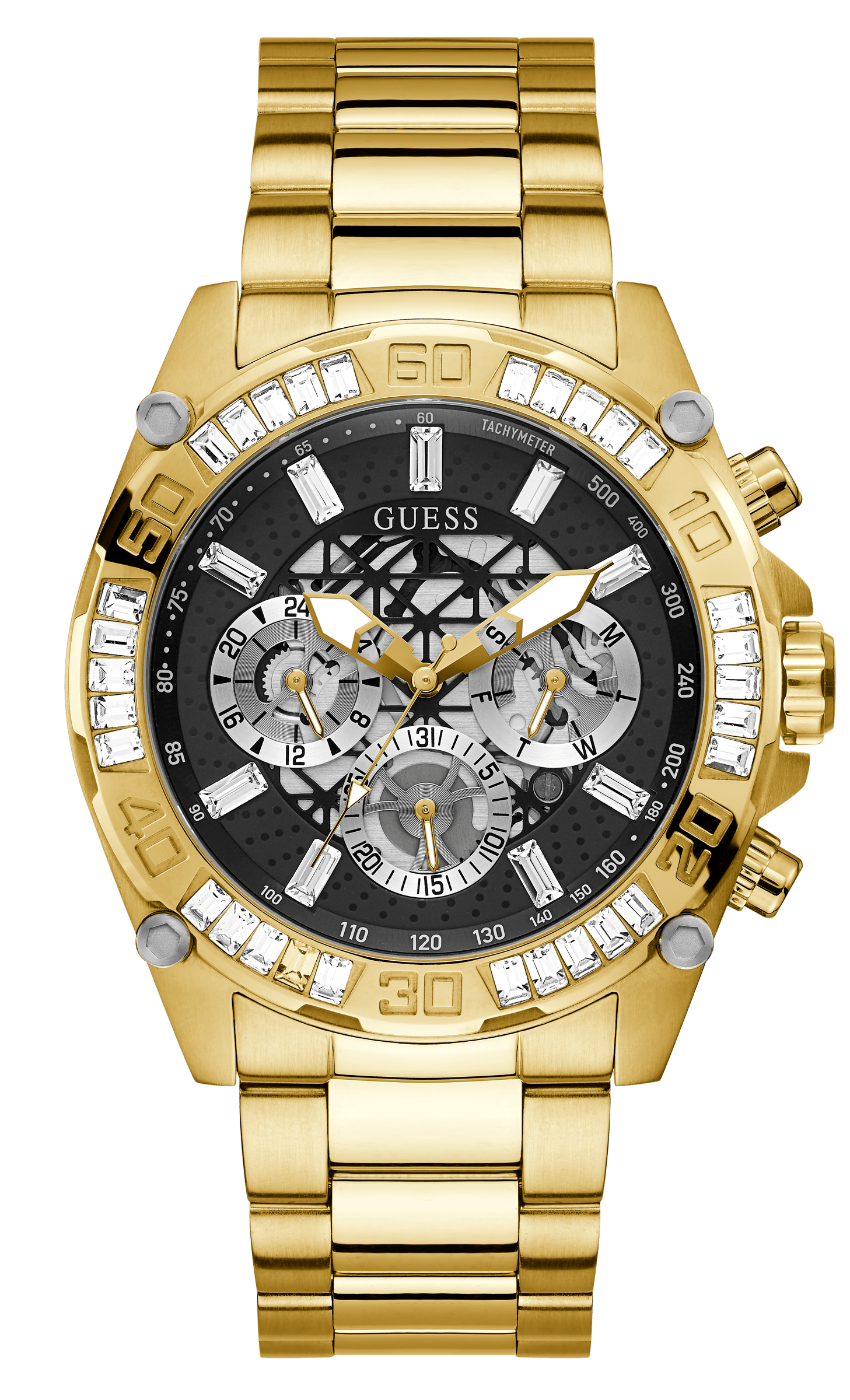 Guess Trophy Black and Gold Men's Analogue Watch GW0390G2 Watches Guess 