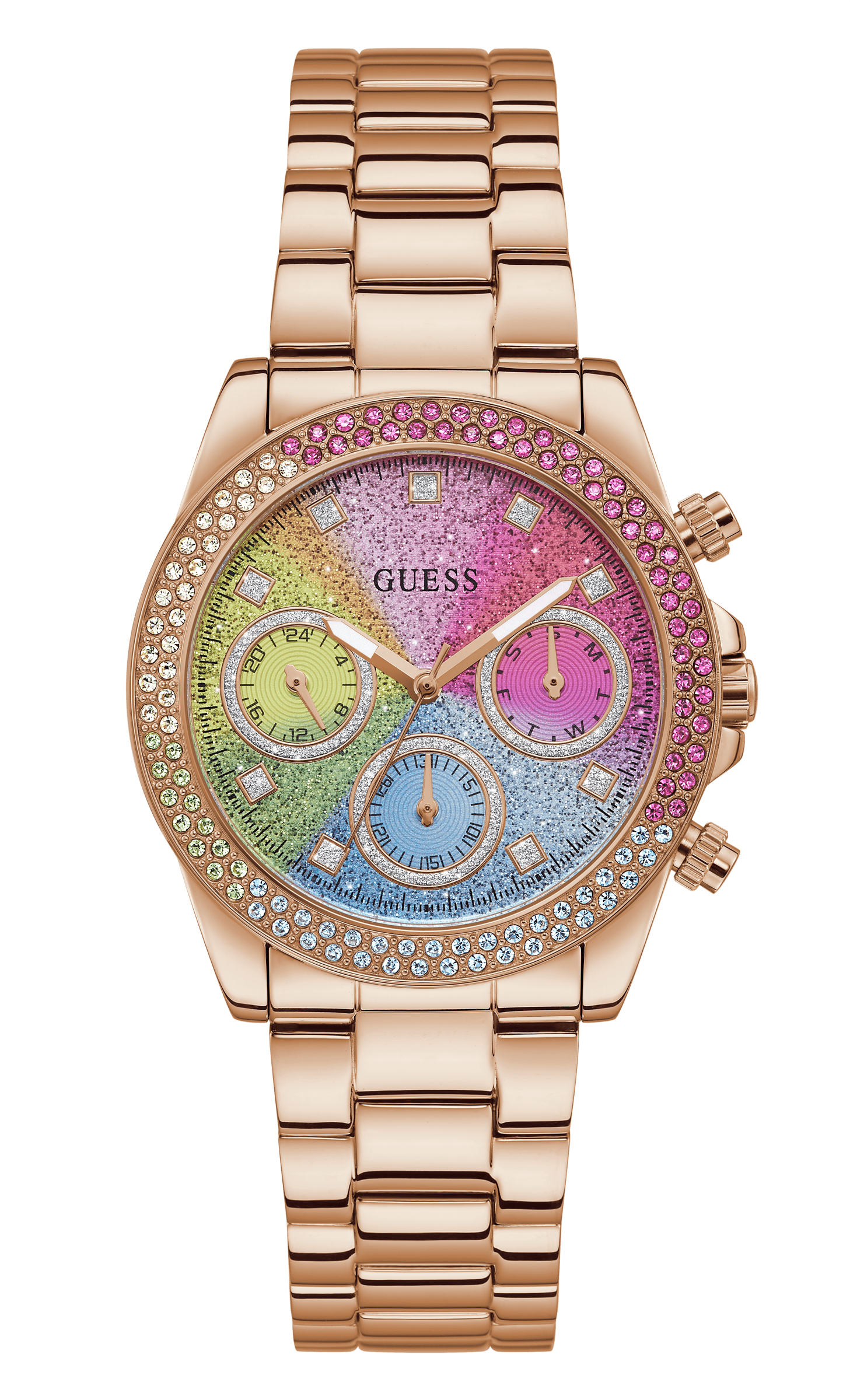 GUESS SOL ROSE GOLD BRACELET PURPLE BAND
