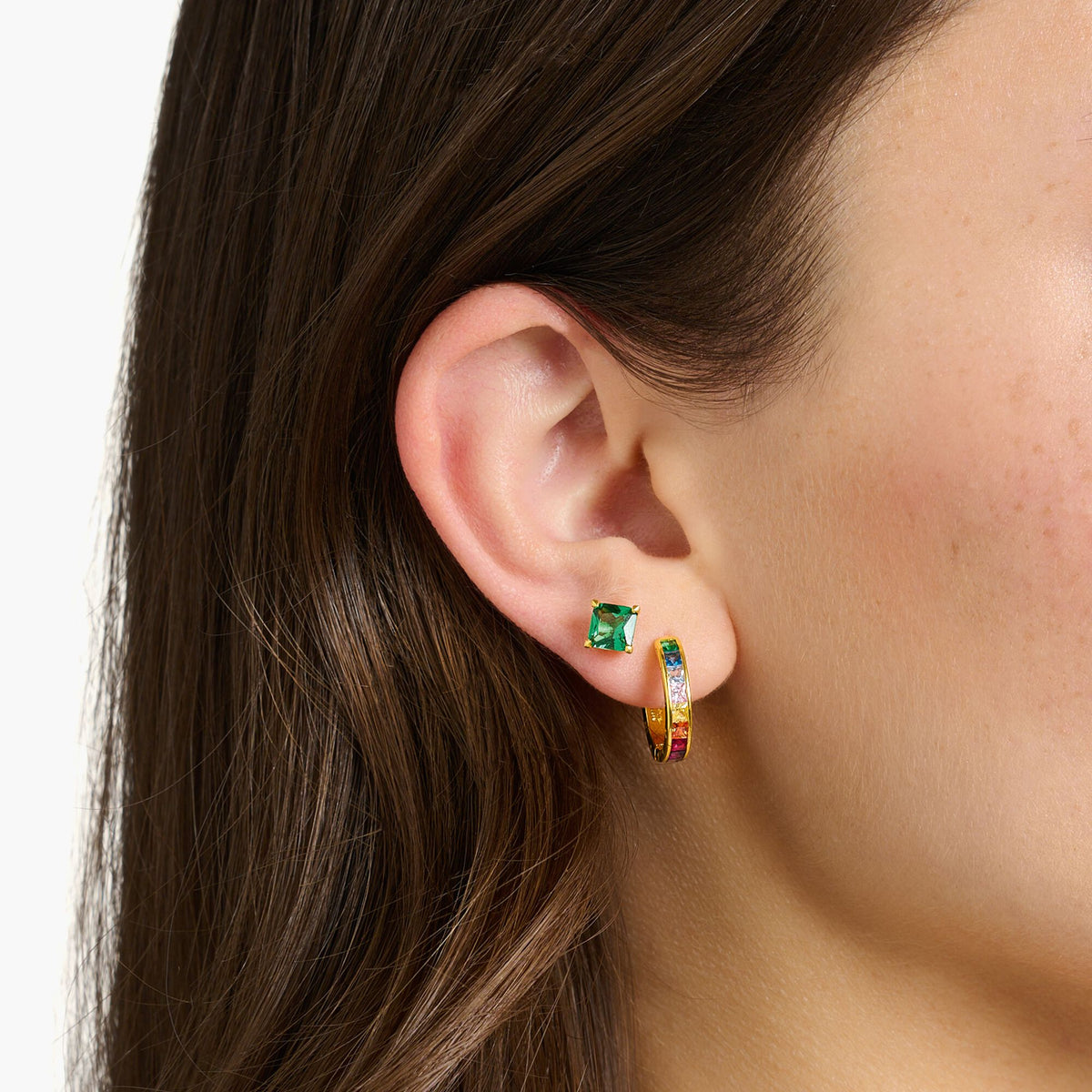 THOMAS SABO Ear studs green stone gold Ear Studs Thomas Sabo 