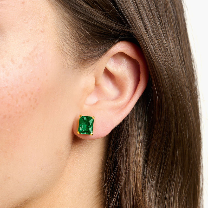 THOMAS SABO Ear studs green stone gold Ear Studs Thomas Sabo 
