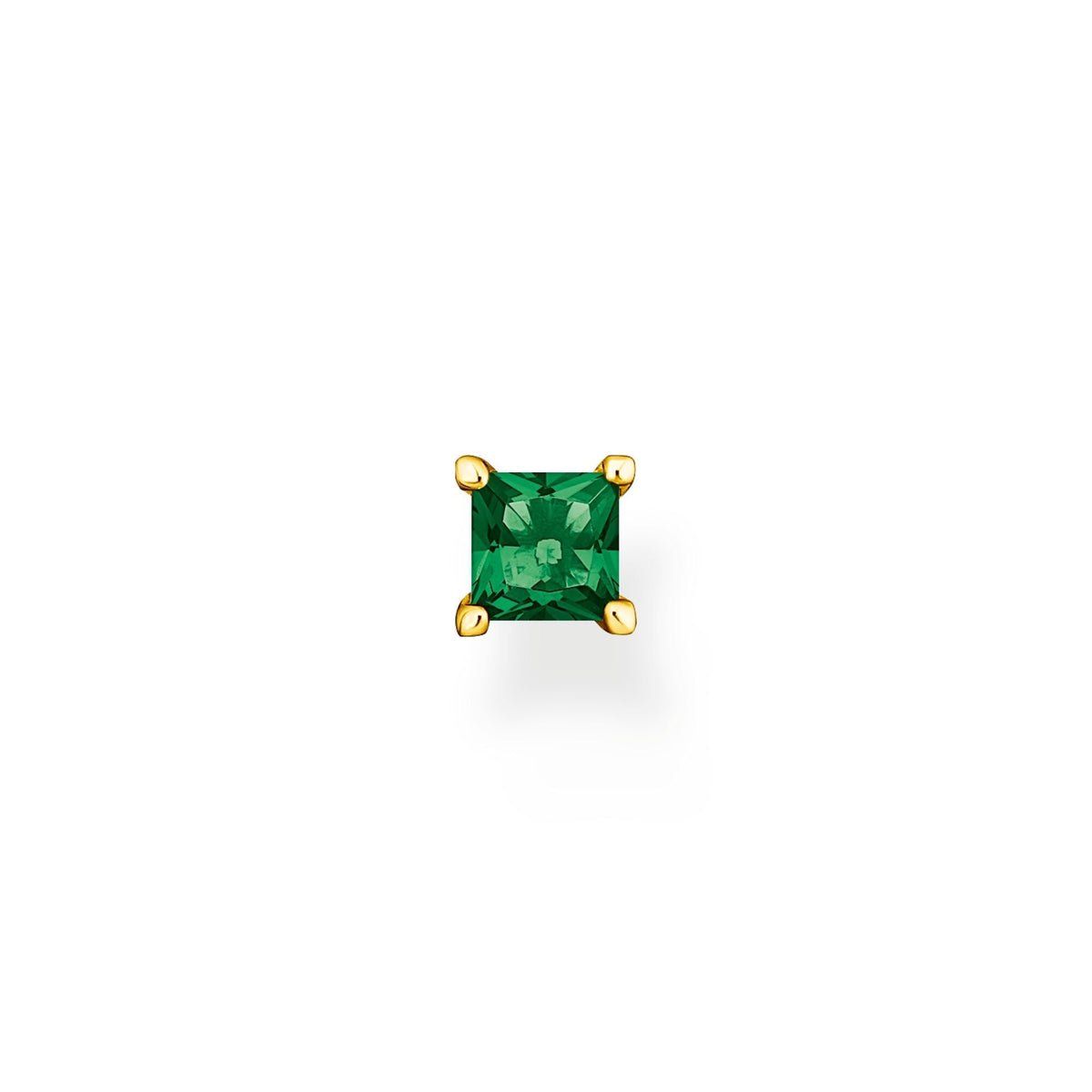 THOMAS SABO Single ear stud with green stone gold Earrings Thomas Sabo 
