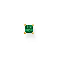 THOMAS SABO Single ear stud with green stone gold Earrings Thomas Sabo 