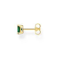 THOMAS SABO Single ear stud with green stone gold Earrings Thomas Sabo 