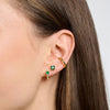 THOMAS SABO Single ear stud with green stone gold Earrings Thomas Sabo 