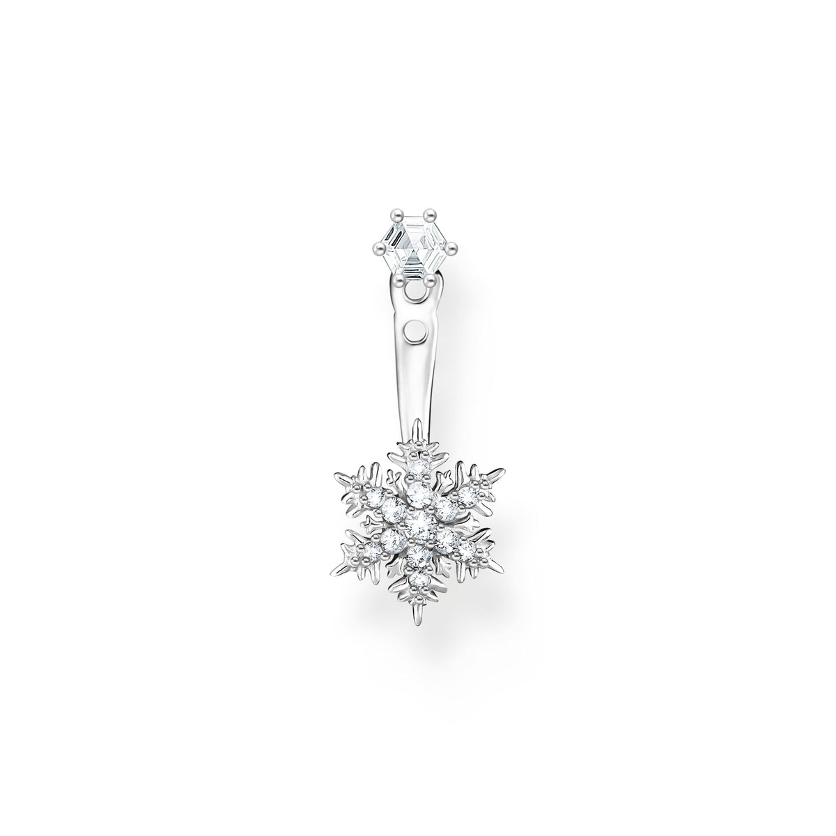 THOMAS SABO Single ear stud snowflake with white stones silver Earrings Thomas Sabo 