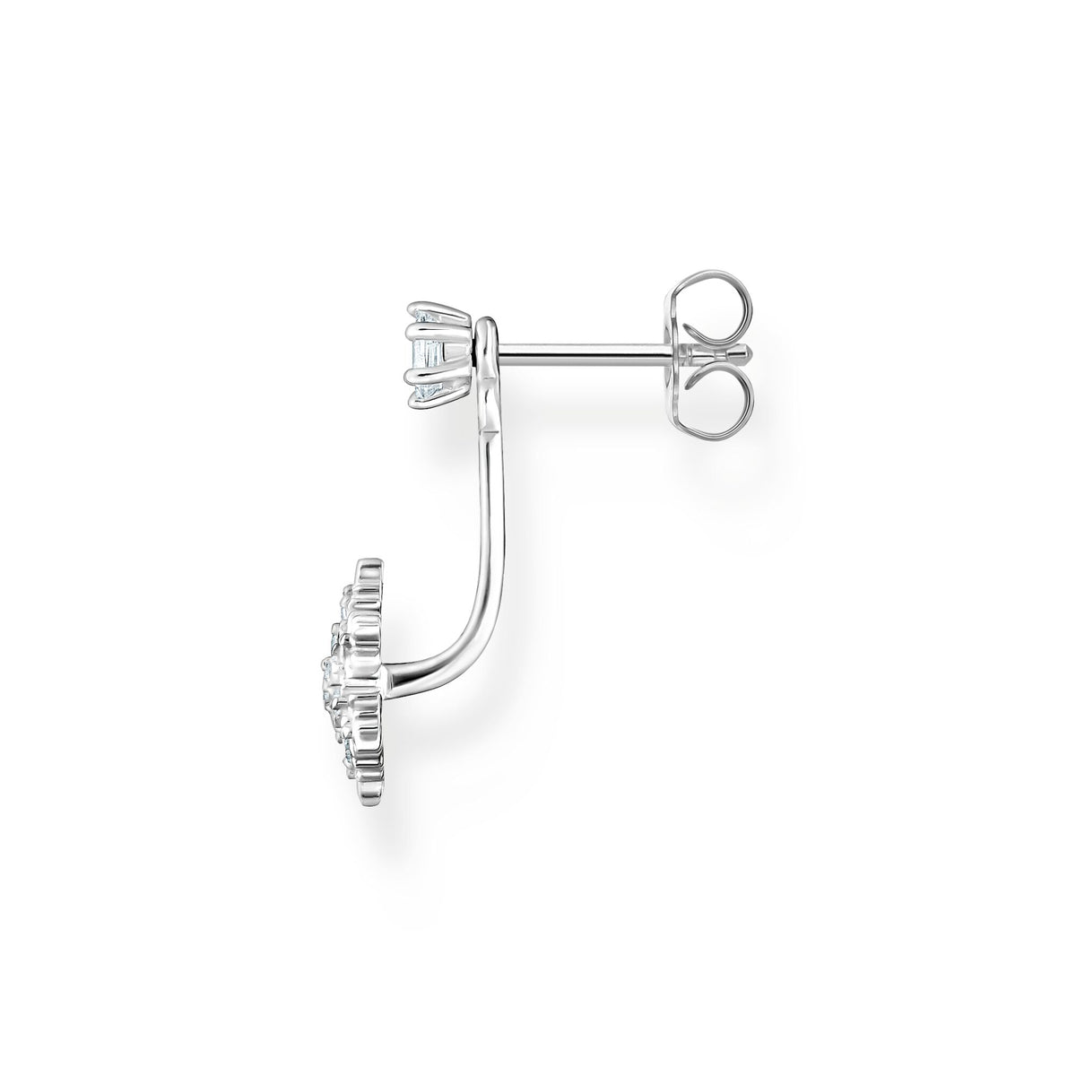 THOMAS SABO Single ear stud snowflake with white stones silver Earrings Thomas Sabo 