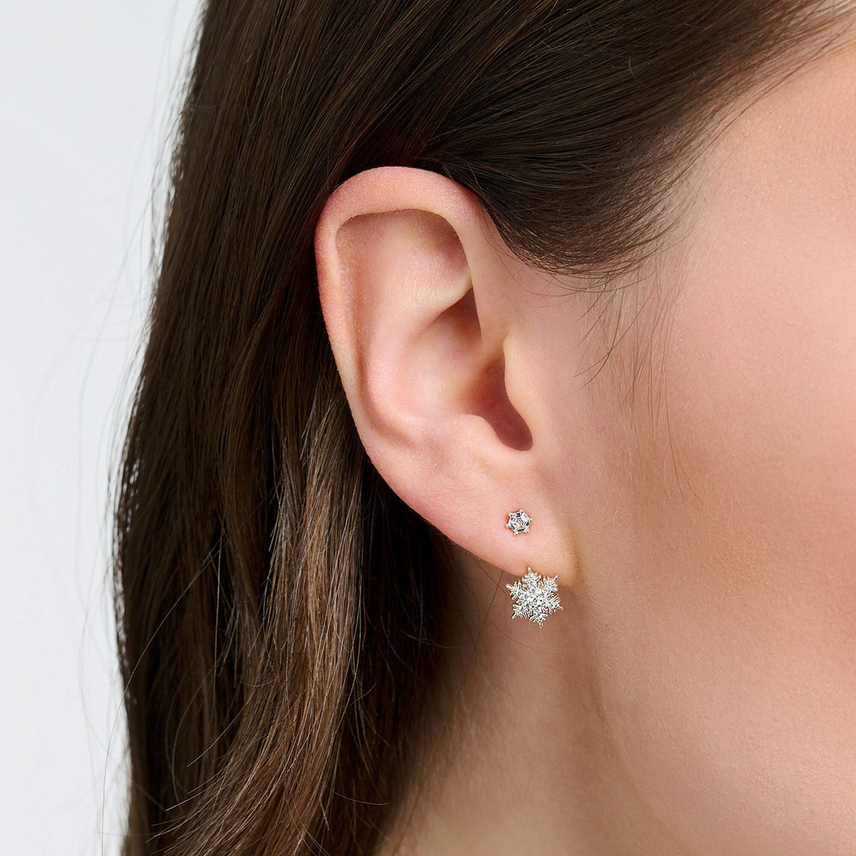 THOMAS SABO Single ear stud snowflake with white stones silver Earrings Thomas Sabo 