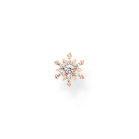 THOMAS SABO Single ear stud snowflake with white stones rose gold Earrings Thomas Sabo 