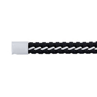 Stainless Steel Black Leather Weave Bracelet 21.5cm Bracelets Bevilles 