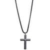 Men's Black Stainless Steel Cross Necklace Necklaces Bevilles 
