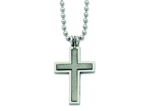 Stainless Steel 55cm Men's Cross Necklace Necklaces Bevilles 