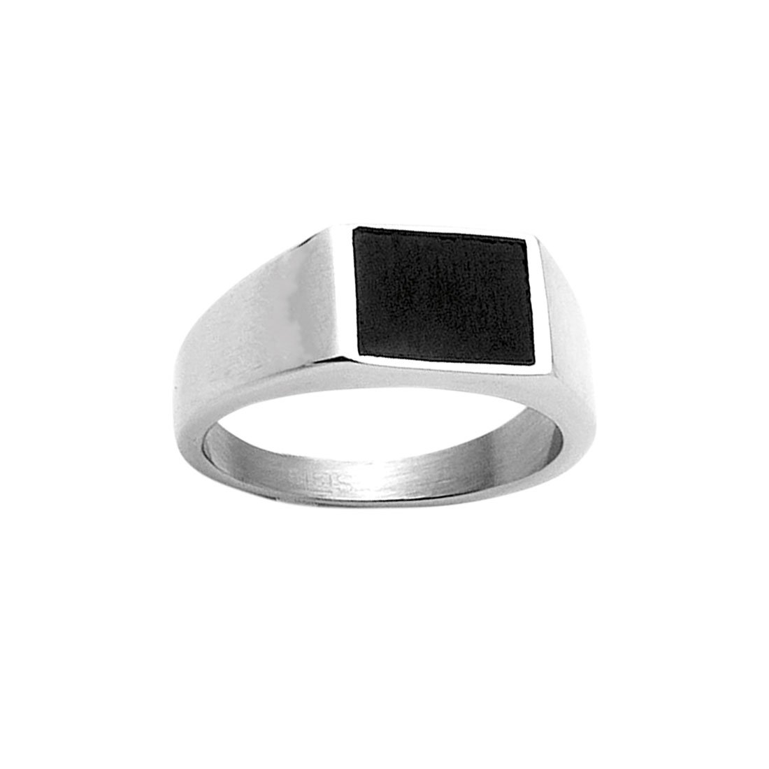 Men's Stainless Steel Black Plate Ring Rings Bevilles 