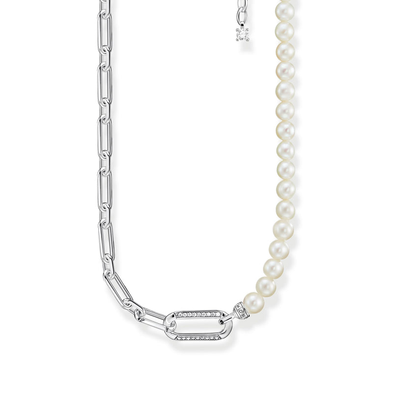 Thomas Sabo Necklace Links And Pearls Silver Necklace Thomas Sabo 