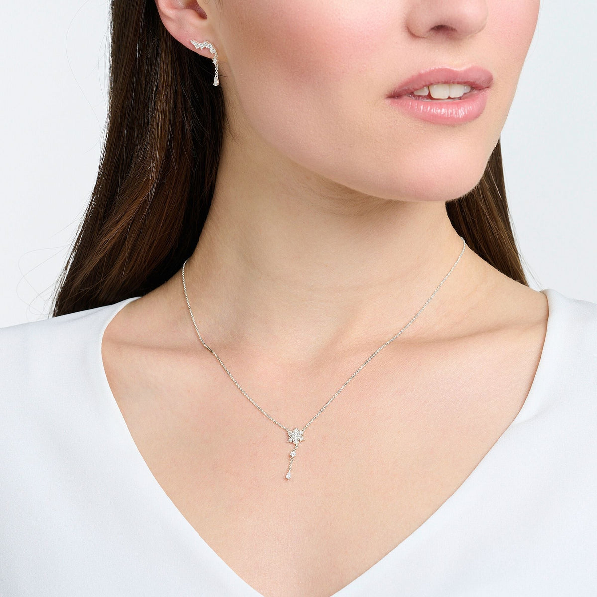 THOMAS SABO Necklace snowflake with white stones silver Necklaces Thomas Sabo 