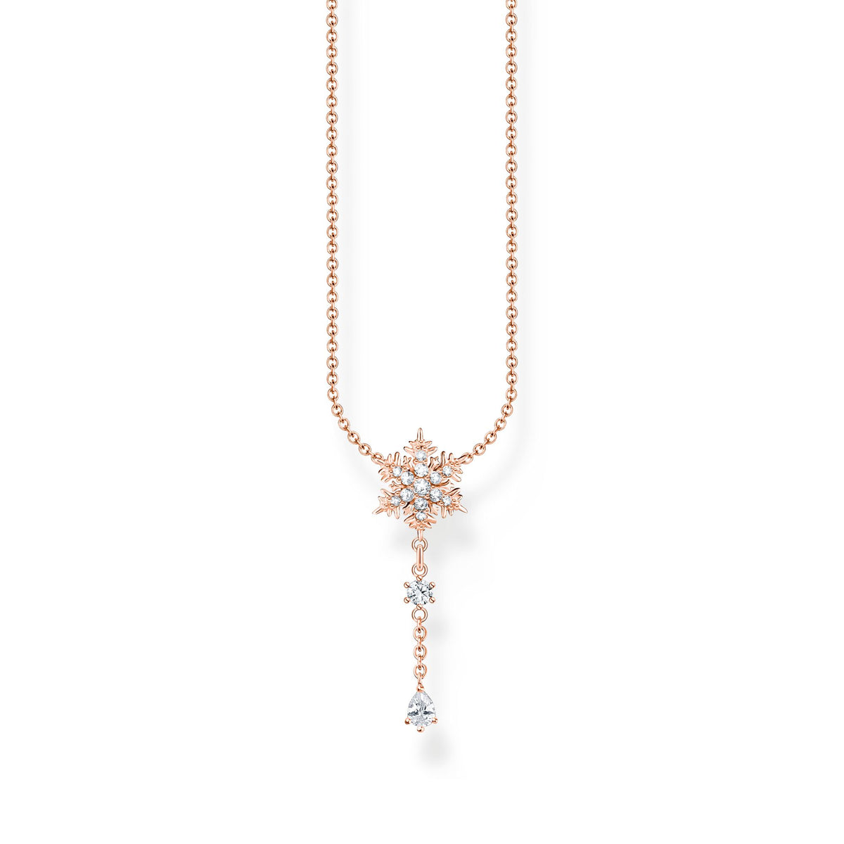 THOMAS SABO Necklace snowflake with white stones rose gold Necklaces Thomas Sabo 