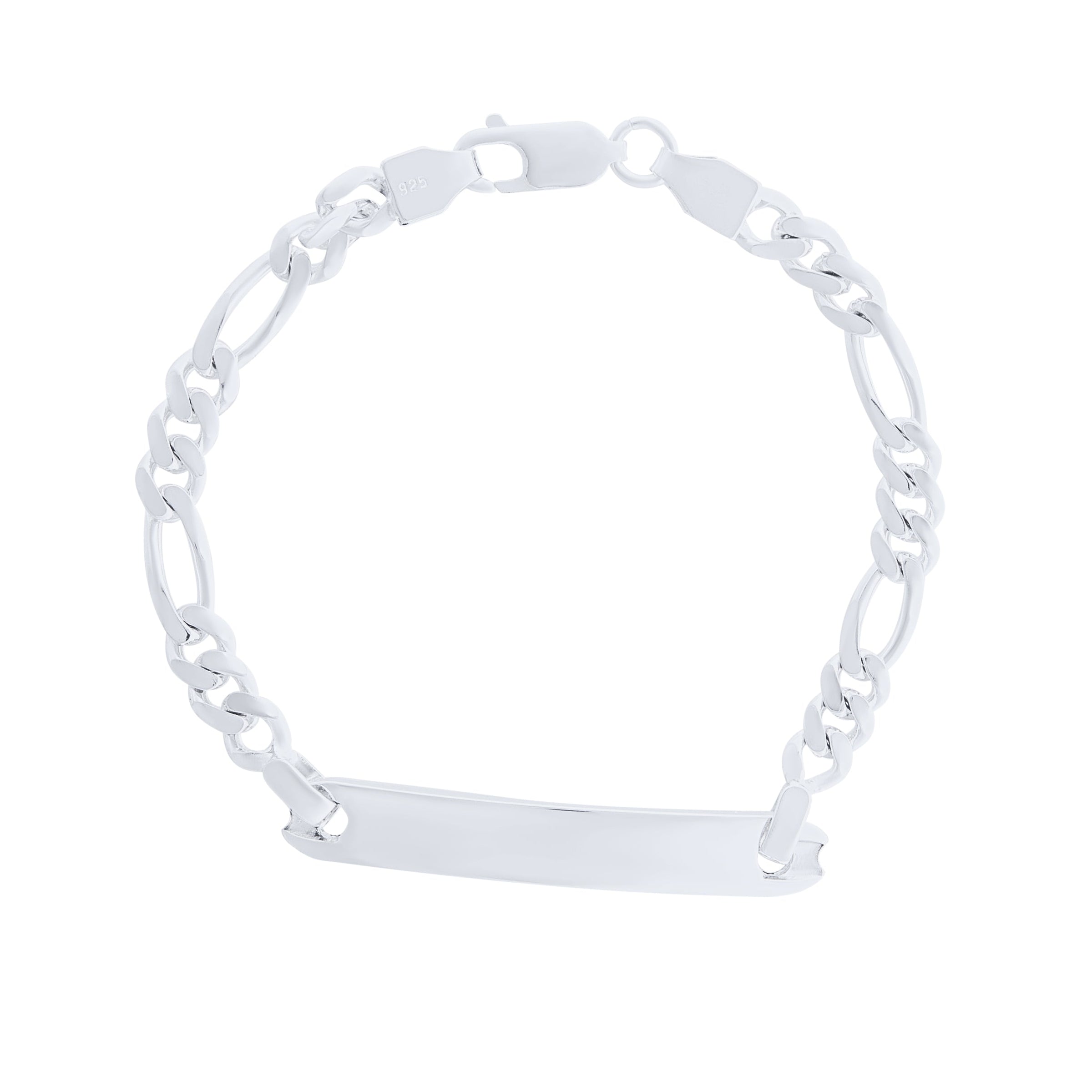 Sterling Silver Figaro ID Bracelet Bracelets Bevilles 