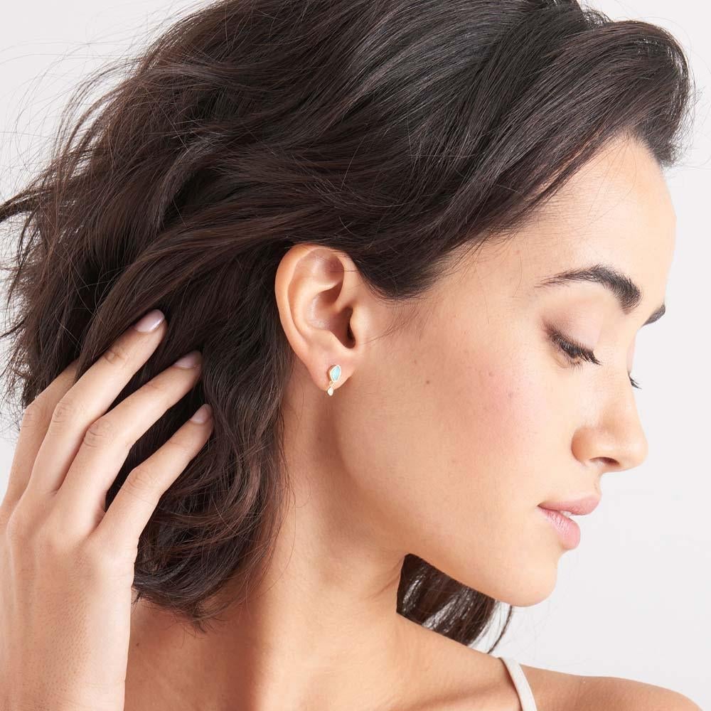 Ania Haie Turquoise Drop Stud Earrings - Gold Earrings Ania Haie 