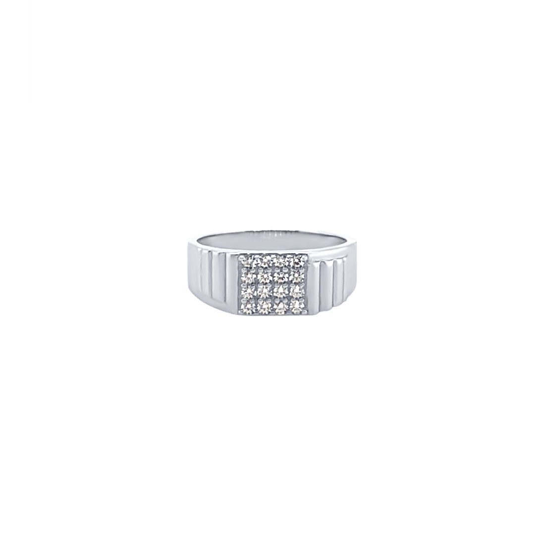 Men's Sterling Silver Cubic Zirconia Wide Ring Rings Bevilles 