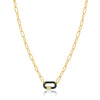 Ania Haie Forest Green Enamel Carabiner Gold Necklace Necklace Ania Haie 