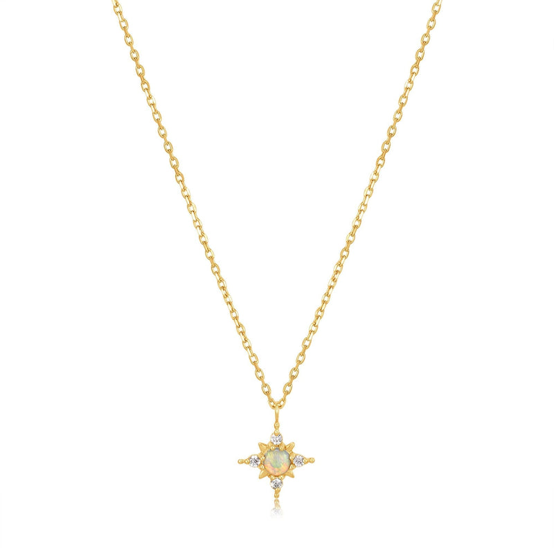 Ania Haie 14kt Gold Opal and White Sapphire Star Necklace Necklaces Ania Haie 