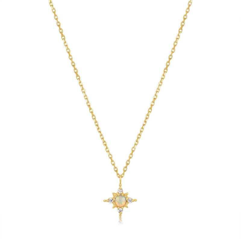 Ania Haie 14kt Gold Opal and White Sapphire Star Necklace Necklaces Ania Haie 