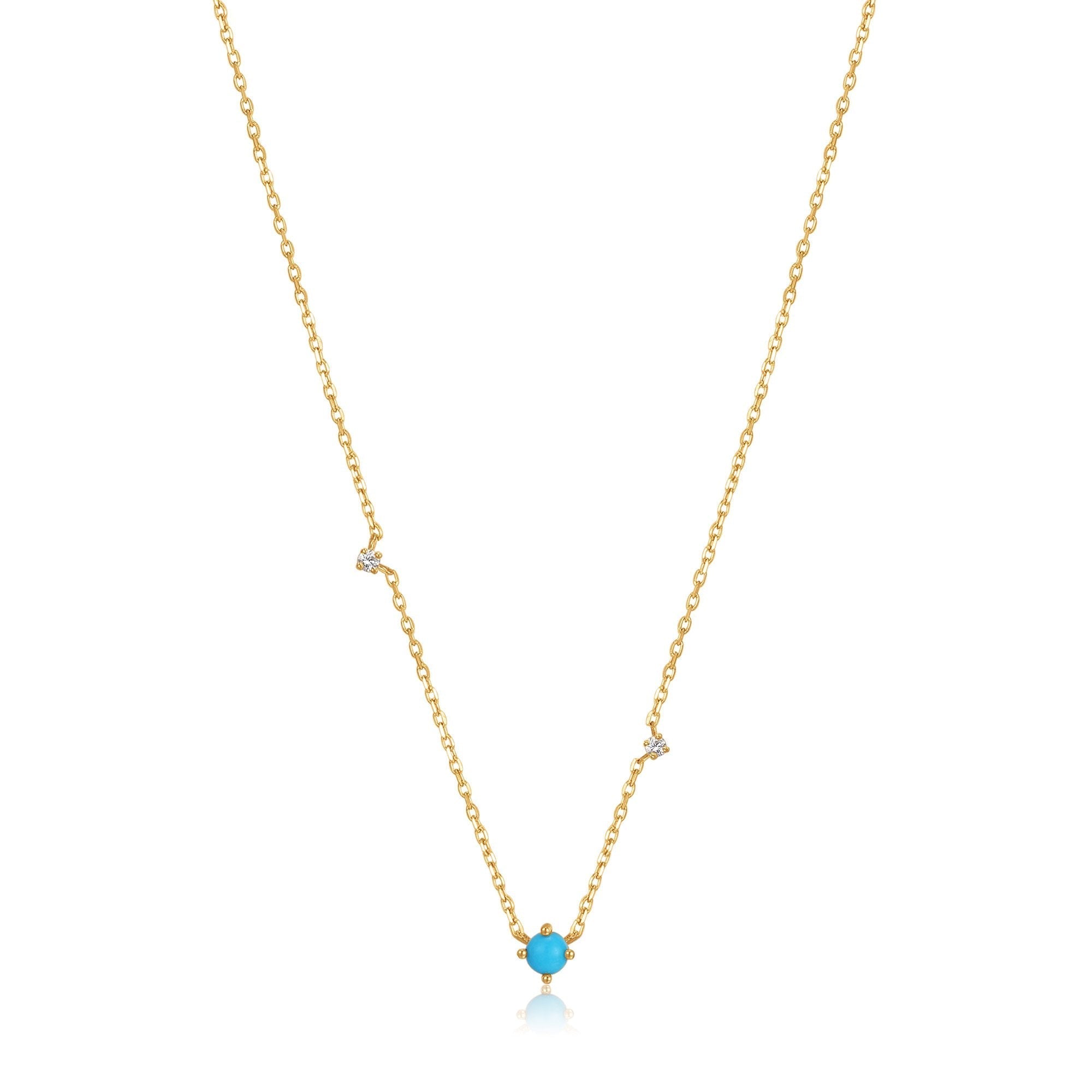 Ania Haie 14kt Gold Turquoise and White Sapphire Necklace Necklaces Ania Haie 