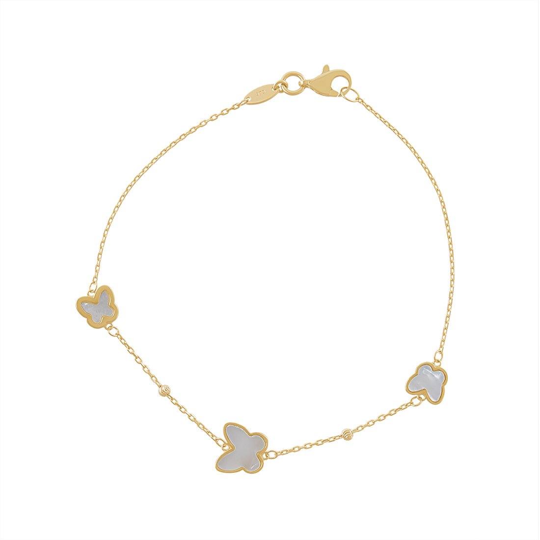 9ct Yellow Gold Butterfly Bracelet Bracelets Bevilles 