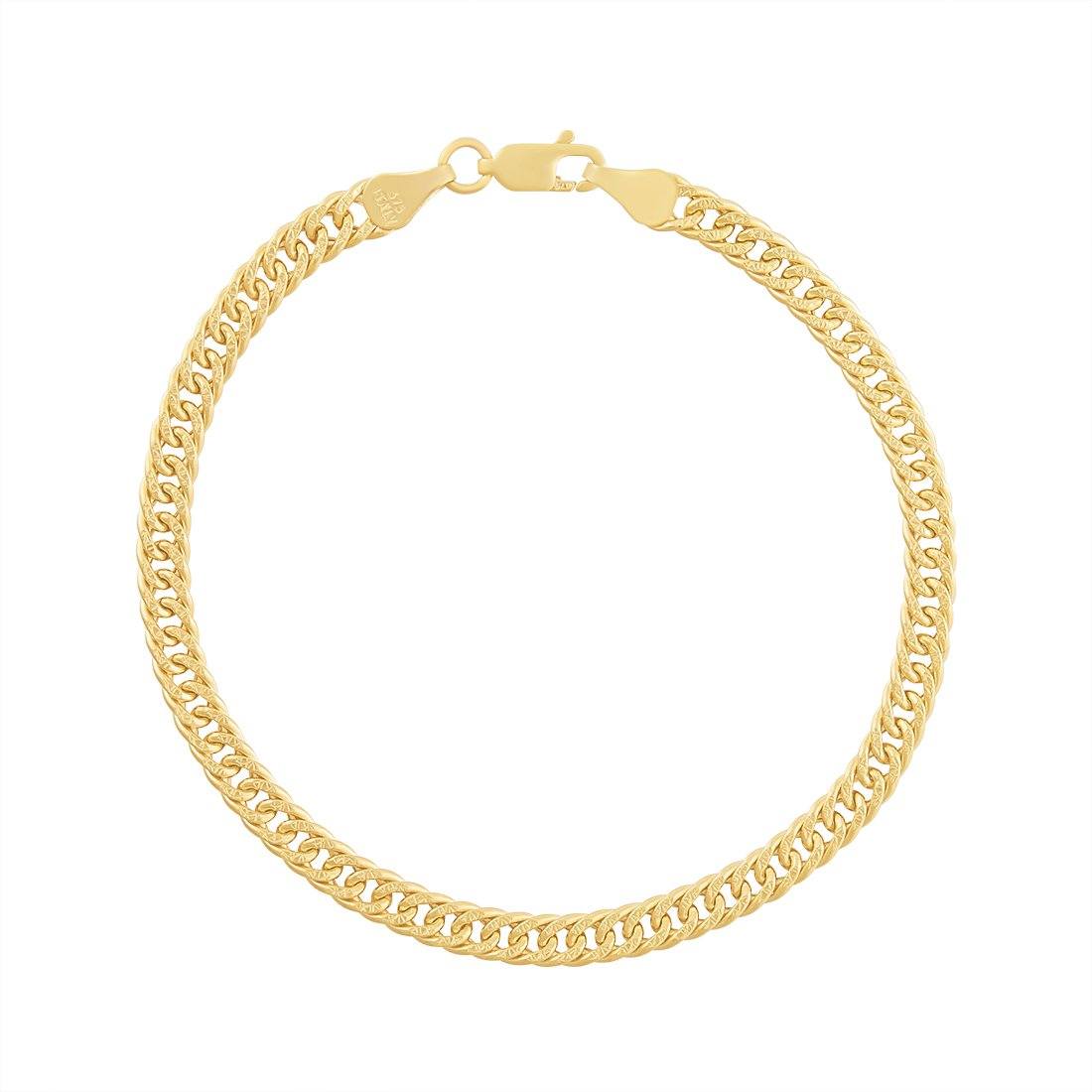 9ct Yellow Gold Silver Infused Curb Bracelet Bracelets Bevilles 