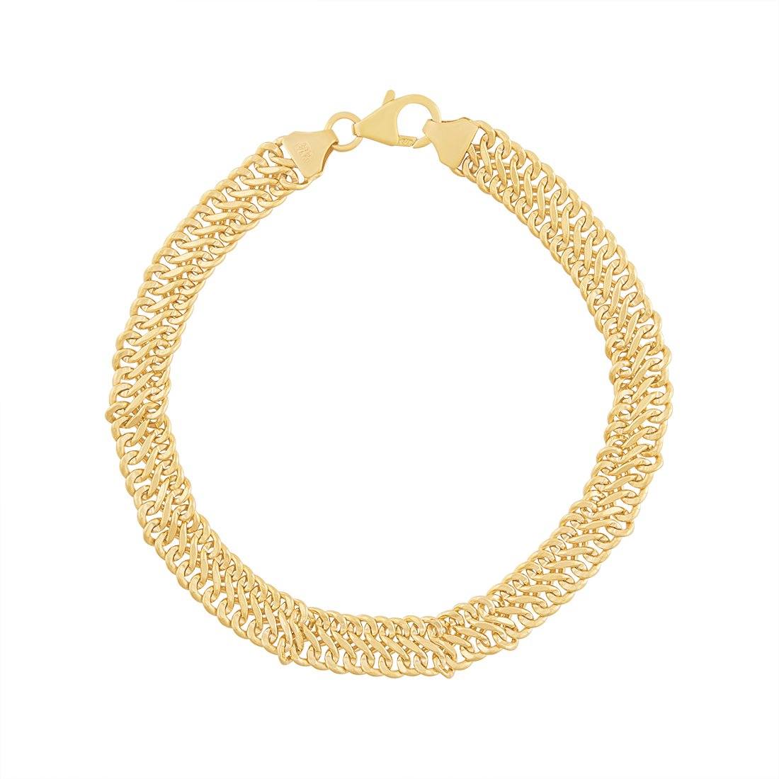 9ct Yellow Gold Silver Infused Fancy Infinity Bracelet Bracelets Bevilles 