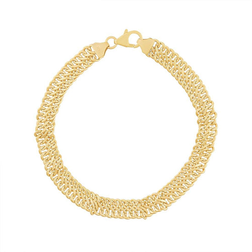 9ct Yellow Gold Silver Infused Fancy Infinity Bracelet Bracelets Bevilles 