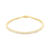 9ct Yellow Gold Tennis Bracelet with Cubic Zirconia Bracelets Bevilles 