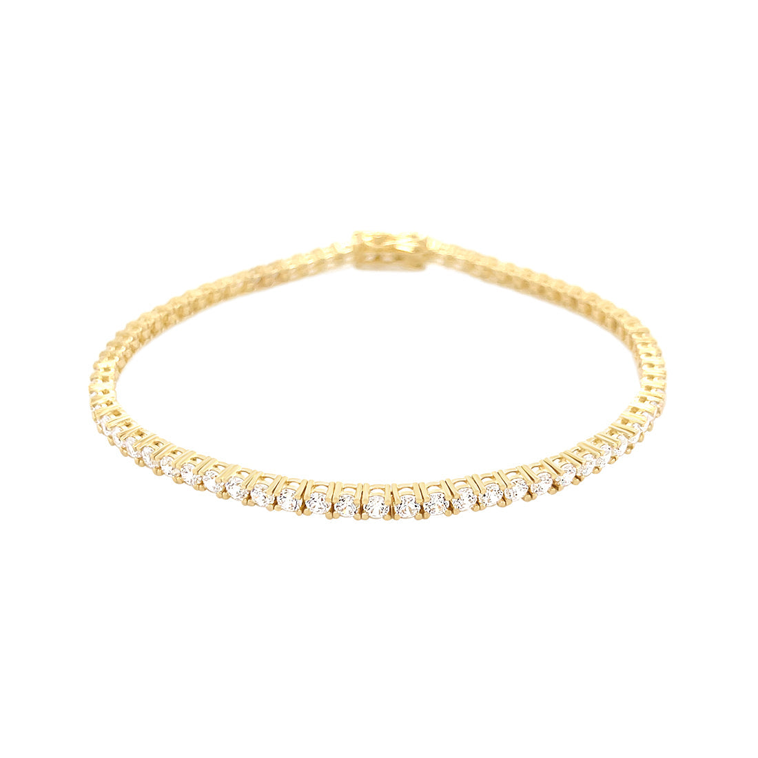 9ct Yellow Gold Tennis Bracelet with Cubic Zirconia Bracelets Bevilles 