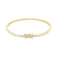 9ct Yellow Gold Tennis Bracelet with Cubic Zirconia Bracelets Bevilles 