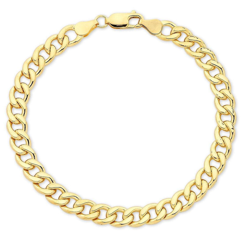 9ct Yellow Gold Solid Curb Bracelet Bracelets Bevilles 