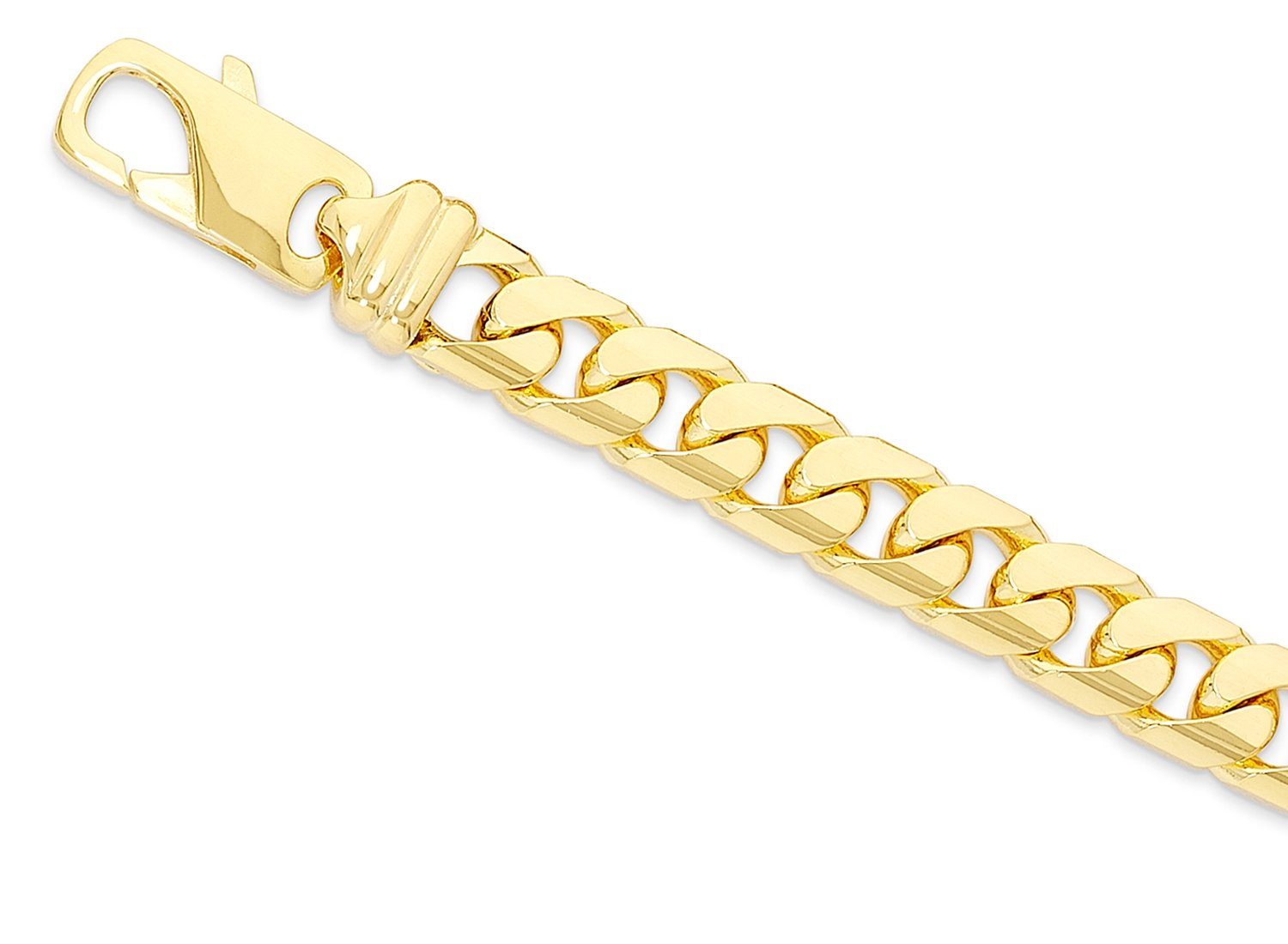 23cm 9ct Yellow Gold Flat Curb Bracelet Bracelets Bevilles 