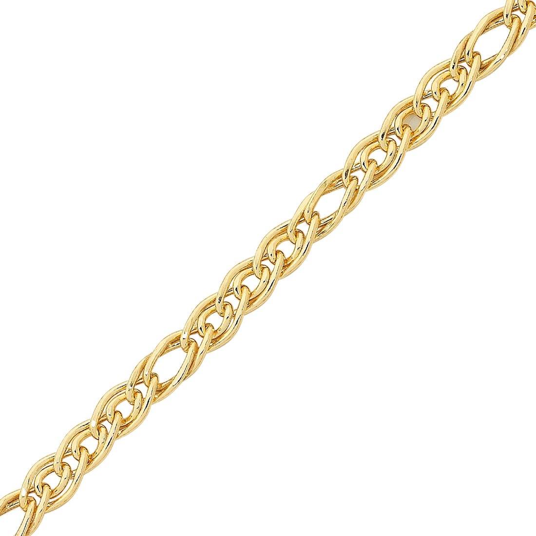 9ct Yellow Gold Double Curb 45cm Necklace Necklaces Bevilles 