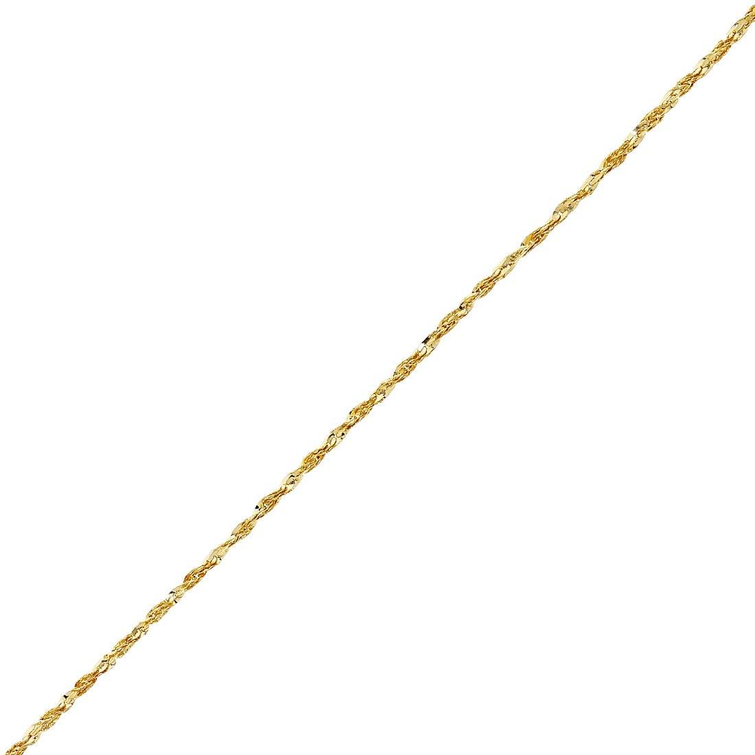 9ct Yellow Gold Diamond Cut Twist Necklace 50cm Necklaces Bevilles 