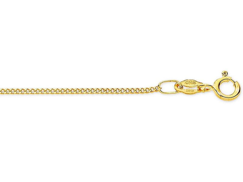 9ct Yellow Gold Silver Infused Curb Chain Necklace 55cm Necklaces Bevilles 