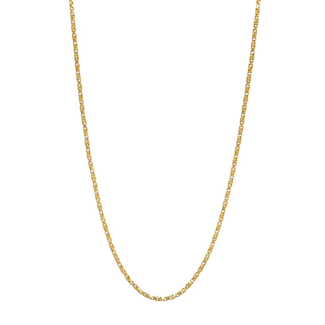 9ct Yellow Gold Box Twist Chain Necklace 40cm Necklaces Bevilles 