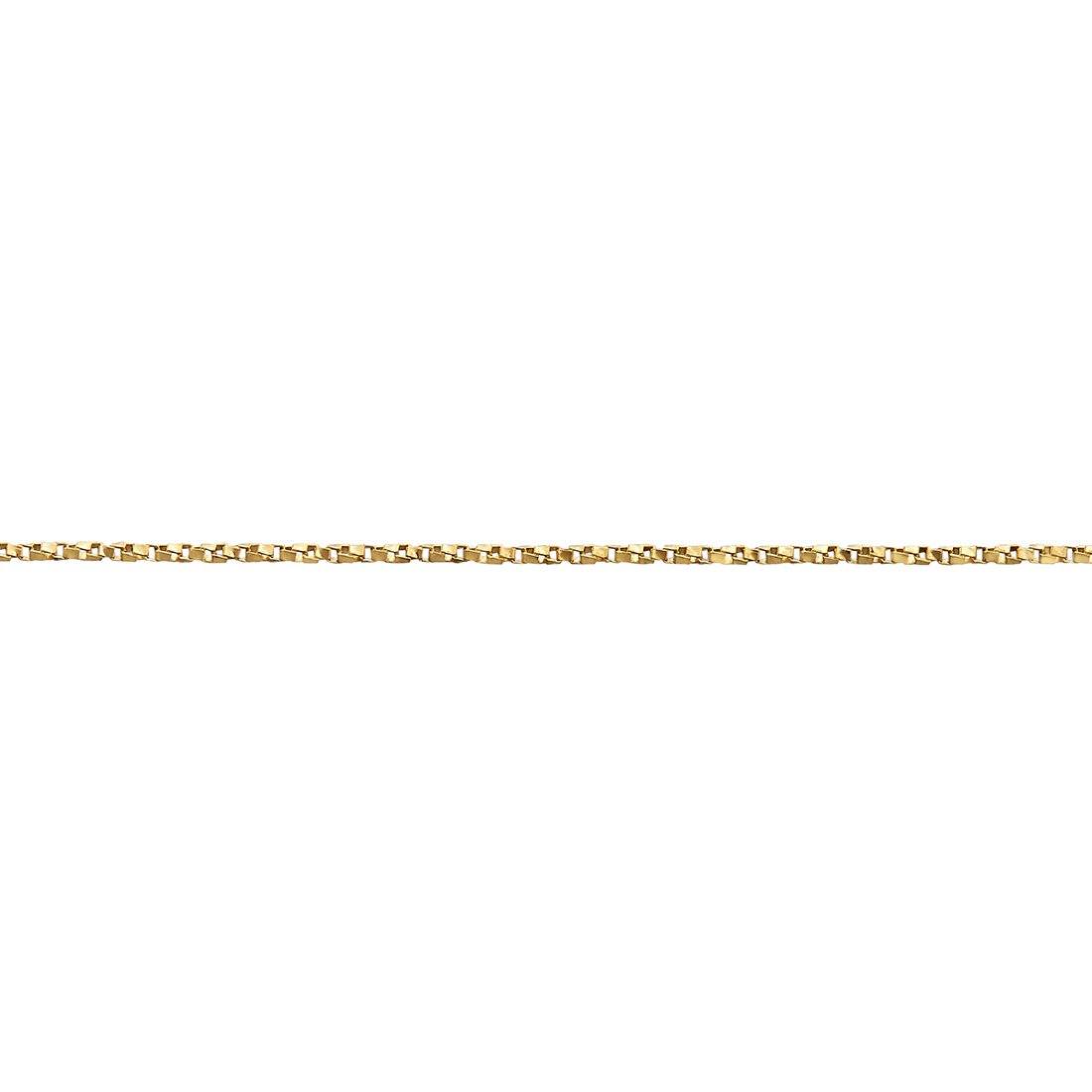 9ct Yellow Gold Box Twist Chain Necklace 40cm Necklaces Bevilles 