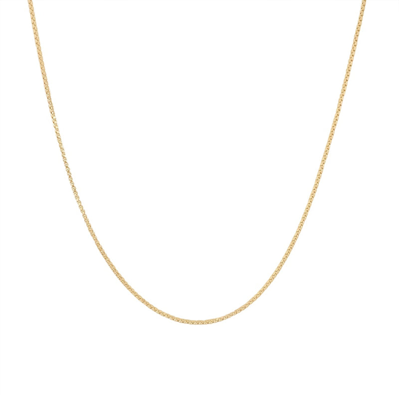 9ct Yellow Gold Box Necklace Chain 40cm Necklaces Bevilles 