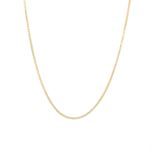 9ct Yellow Gold Fine Box Necklace 46cm Necklaces Bevilles 
