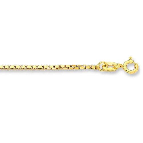9ct Yellow Gold Box Chain Necklace 46cm Necklaces Bevilles 