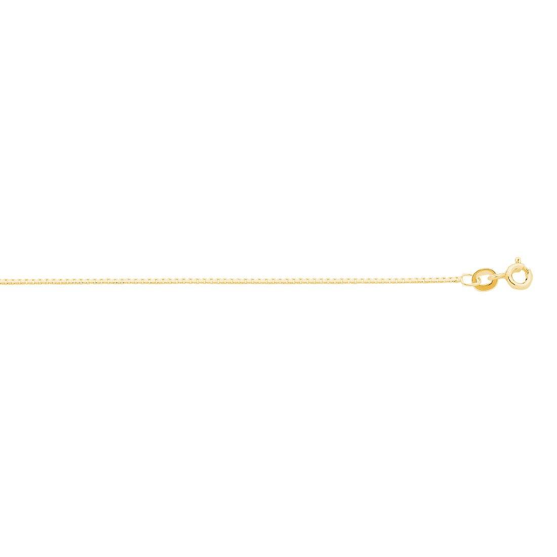 9ct Yellow Gold Box Chain Necklace 50cm Necklaces Bevilles 