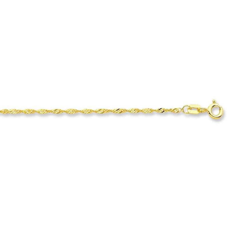 10ct Yellow Gold Singapore Chain Necklace 45cm Necklaces Bevilles 