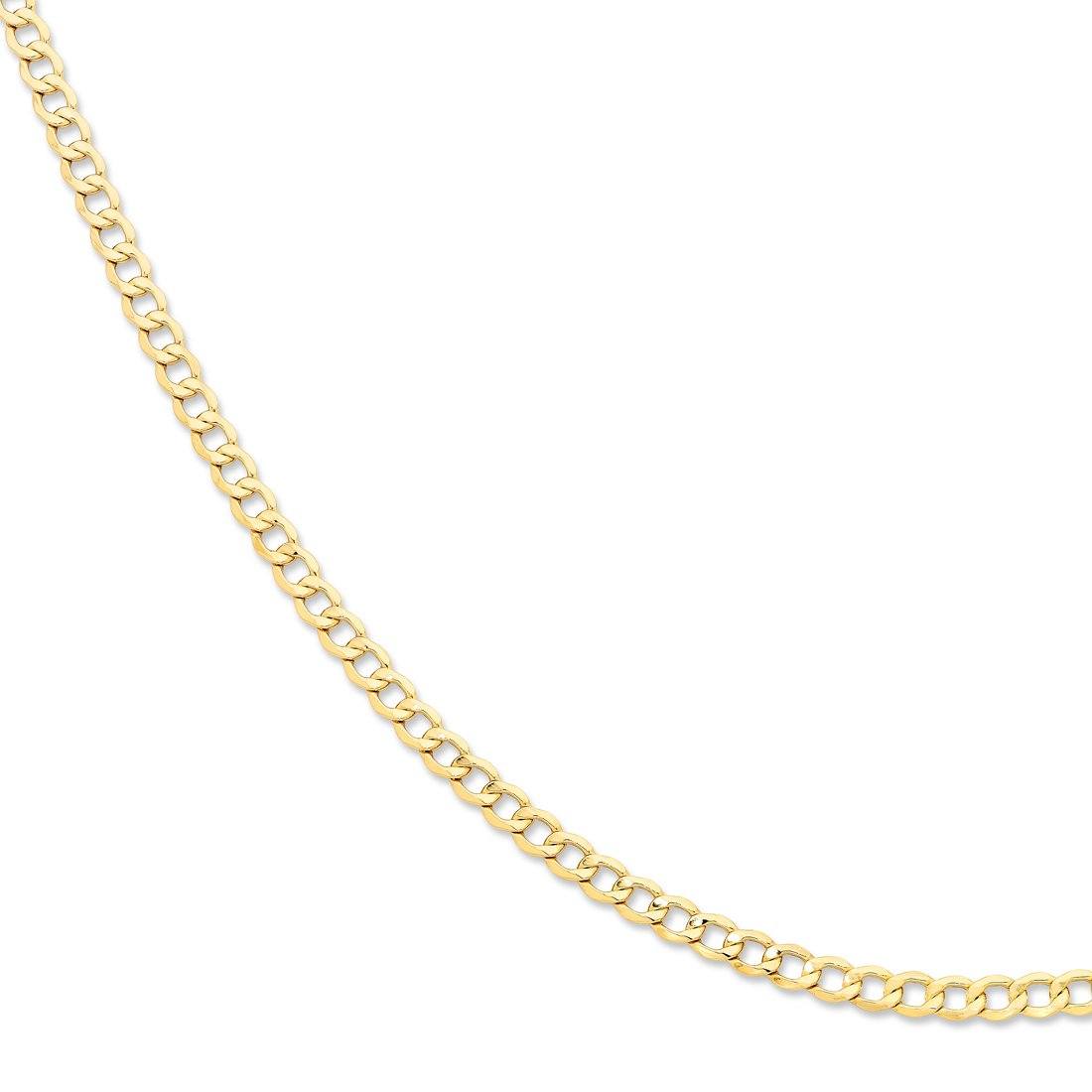 9ct Yellow Gold Fine Open Curb Chain Necklace 45cm Necklaces Bevilles 