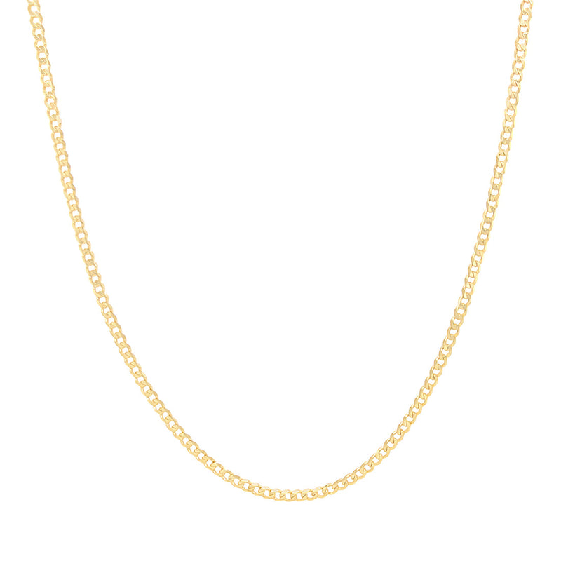 9ct Yellow Gold Rounded Curb Chain Necklace 40cm Necklaces Bevilles 