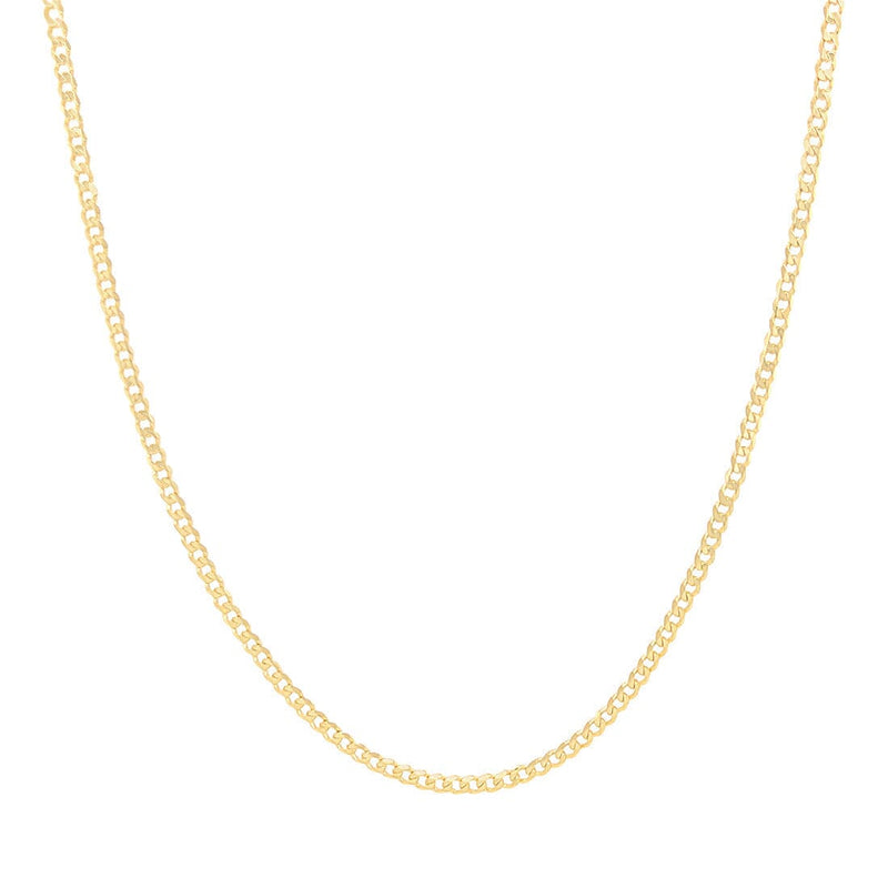 9ct Yellow Gold Rounded Curb Chain Necklace 45cm Necklaces Bevilles 