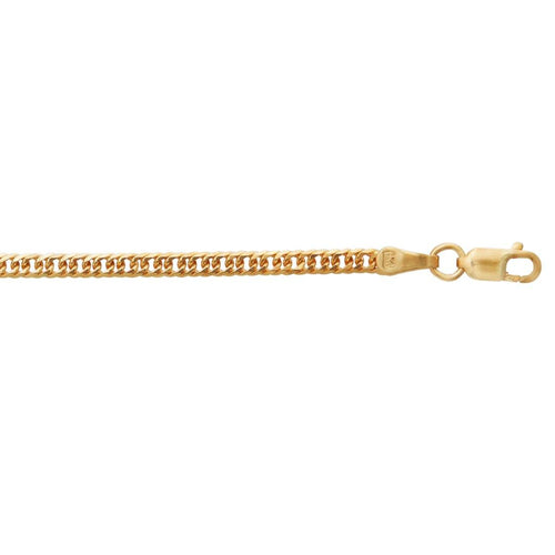 9ct Yellow Gold Diamond Cut Curb Necklace 45cm Necklaces Bevilles 