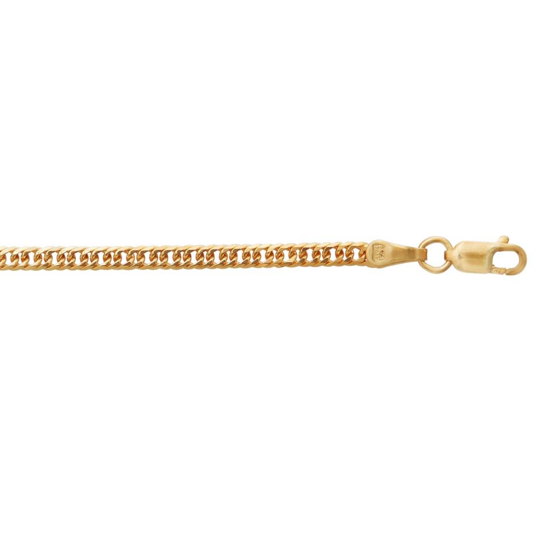 9ct Yellow Gold Diamond Cut Curb Chain Necklace 55cm Necklaces Bevilles 